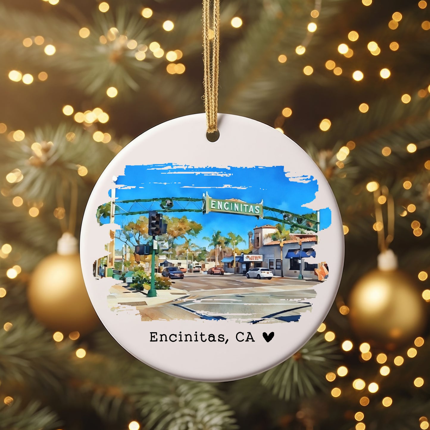 Encinitas California Photo Ornament