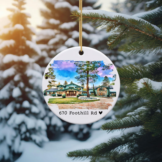 Custom Watercolor Home Ornament