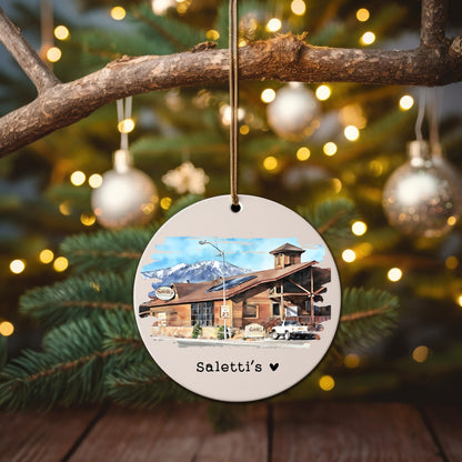 Custom Watercolor Business Ornament