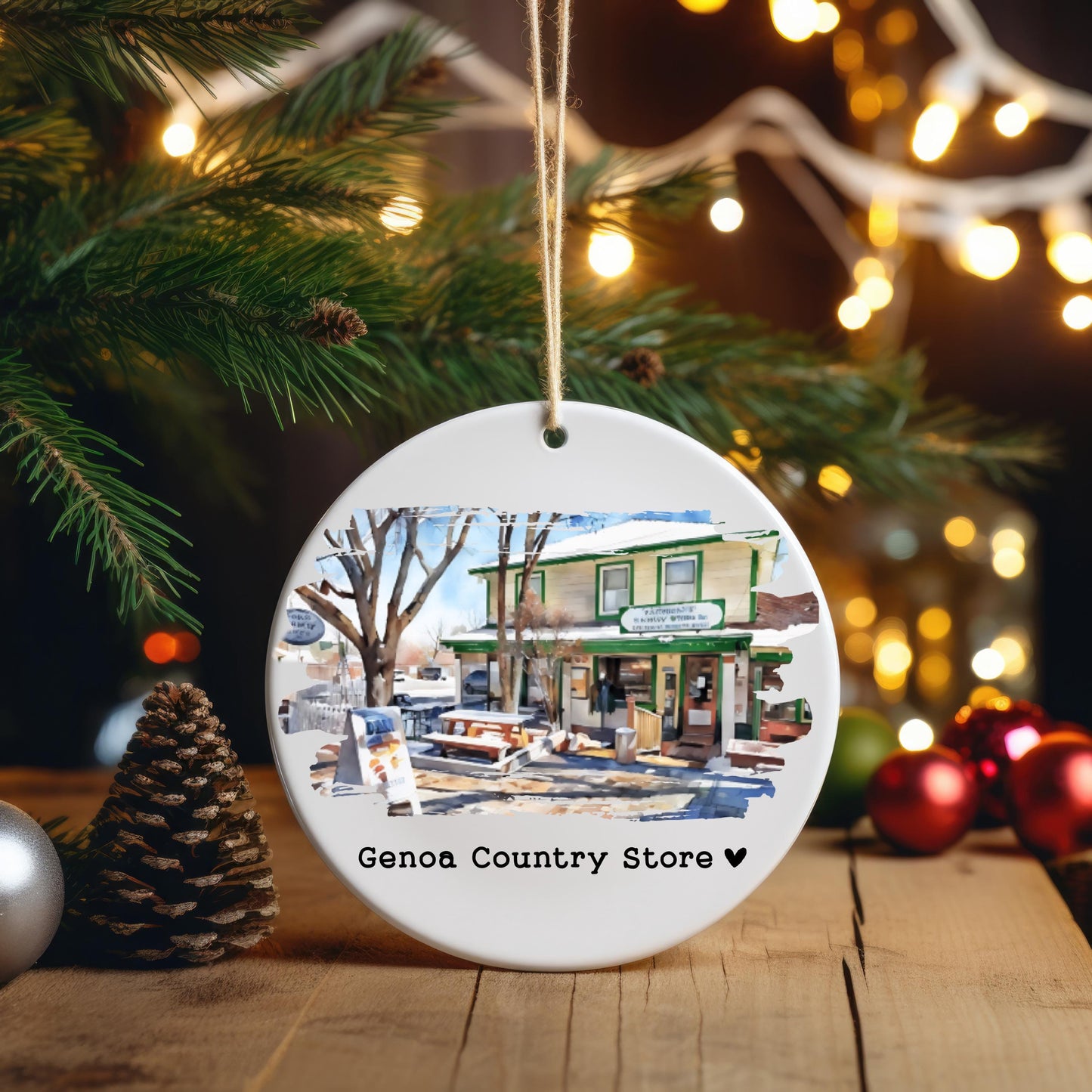 Custom Watercolor Business Ornament