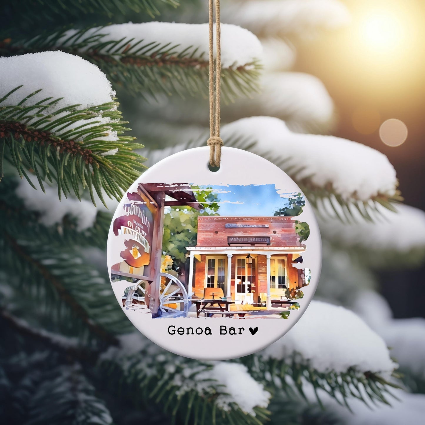 Custom Watercolor Business Ornament