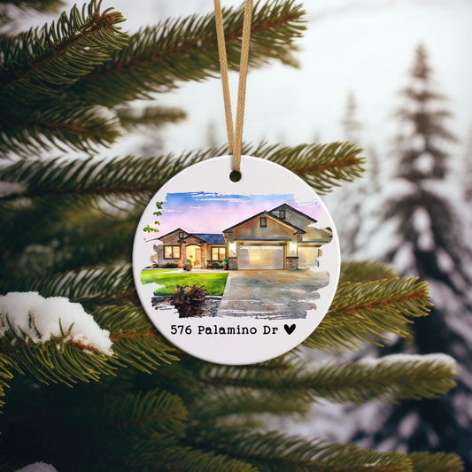 Custom Watercolor Home Ornament