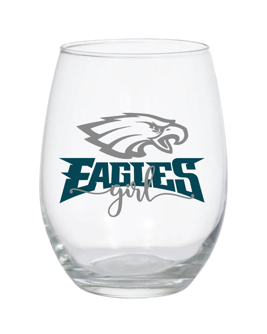 Eagles Girl Stemless Wine Glass