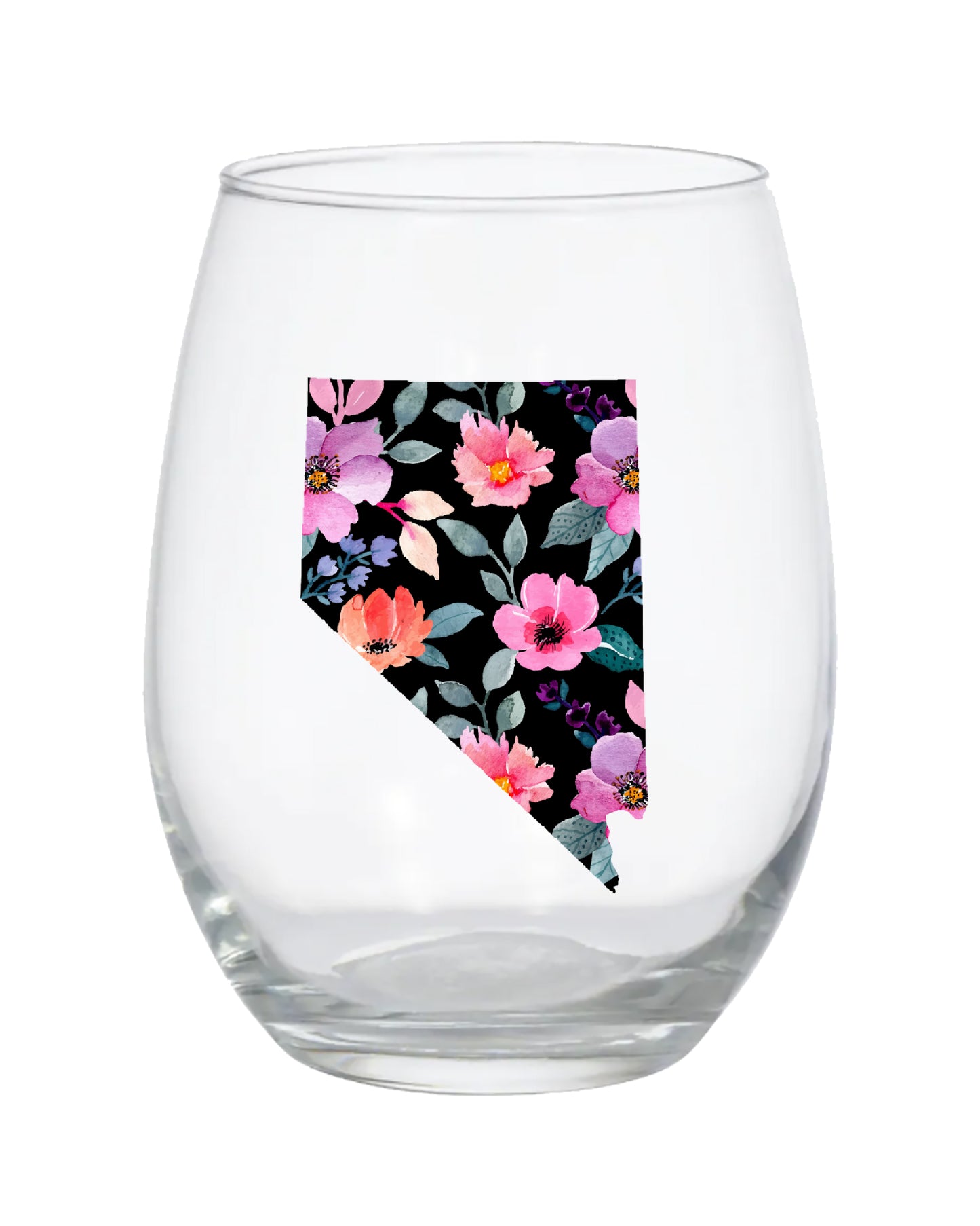 Nevada Wildflower Stemless Wine Glass