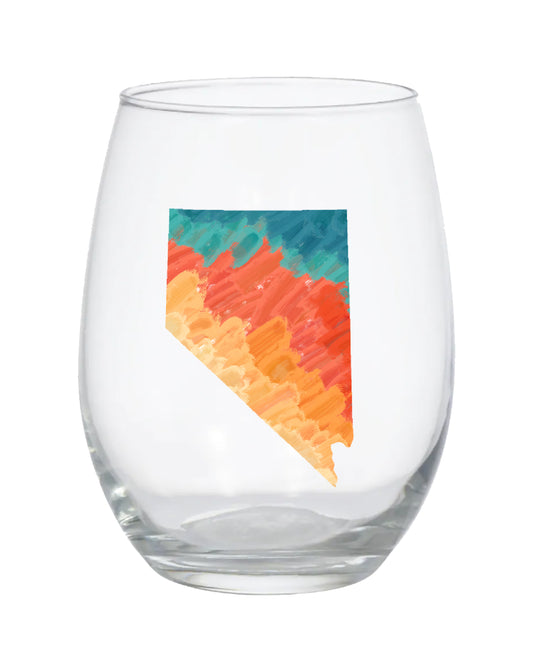 Nevada Painted Effect Stemless Wine Glass