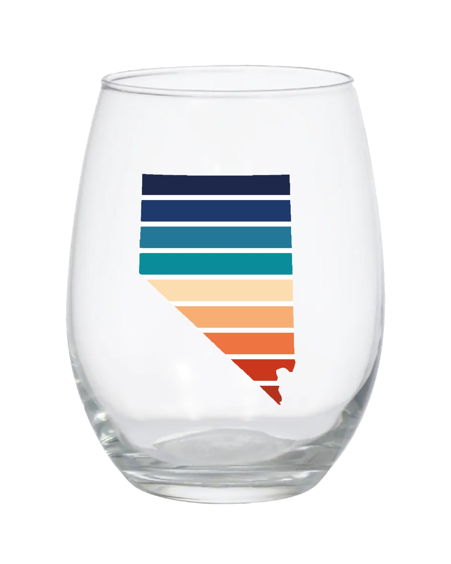 Nevada Retro Stripe Stemless Wine Glass