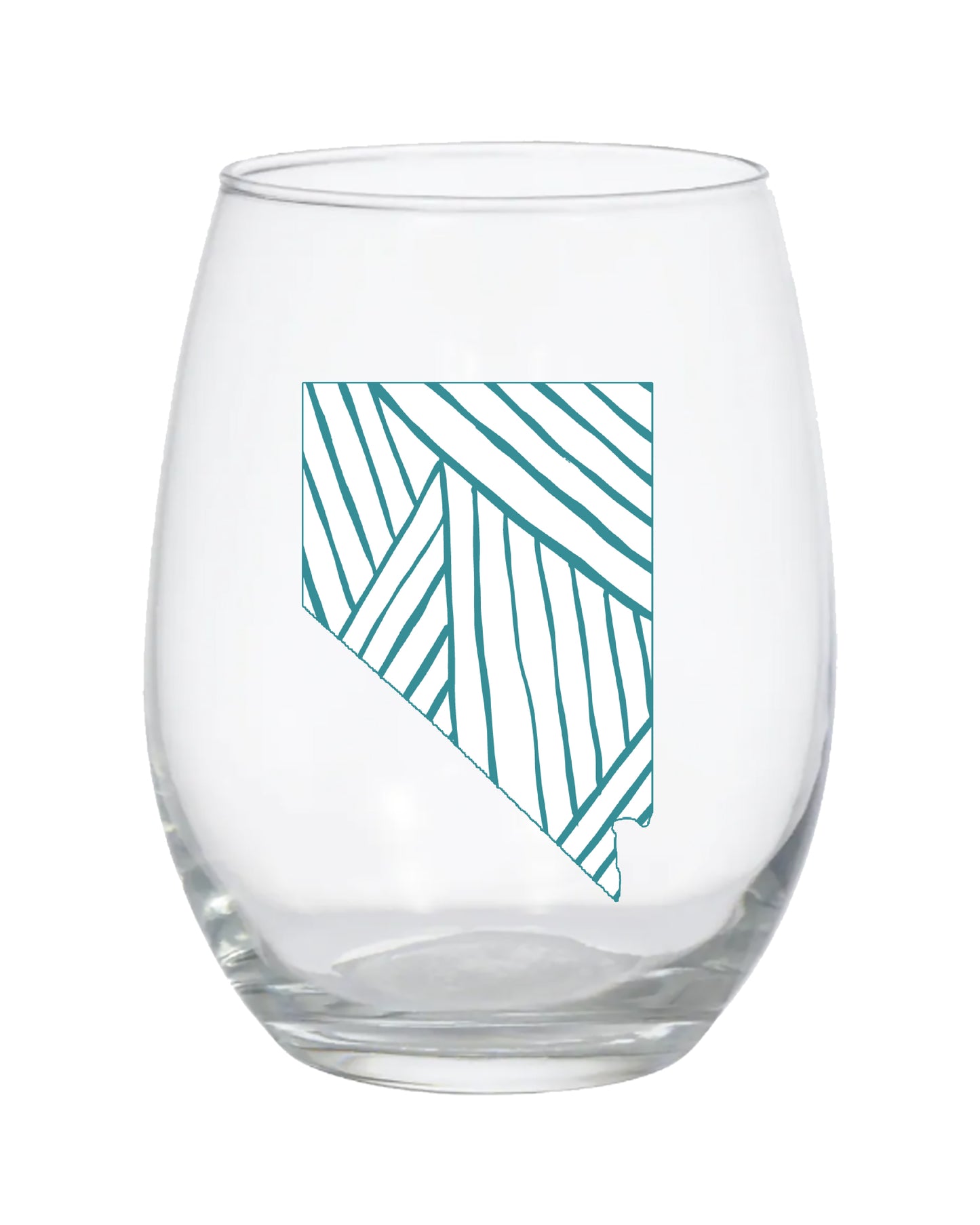 Nevada Blue Line Design Stemless Wine Glass
