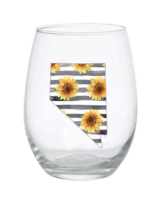 Nevada Sunflower Stemless Wine Glass