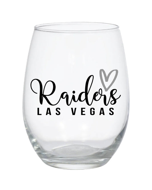 Las Vegas Raiders Stemless Wine Glass