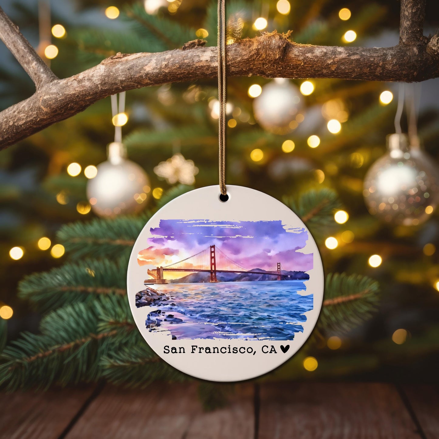 Custom Watercolor Photo Ornament